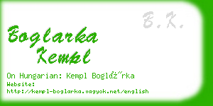 boglarka kempl business card